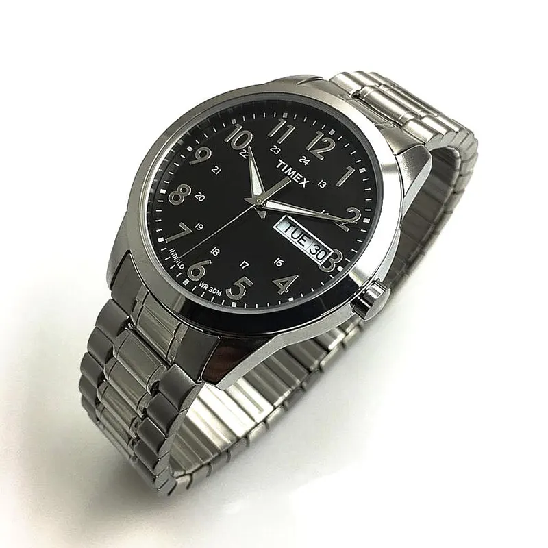 Timex Silver-tone Black Dial Unisex Watch- T2M932